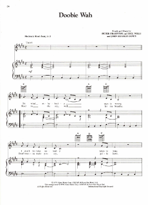Picture of Doobie Wah, Peter Frampton/ Rick Wills/ John Headley-Down, recorded by Peter Frampton, sheet music