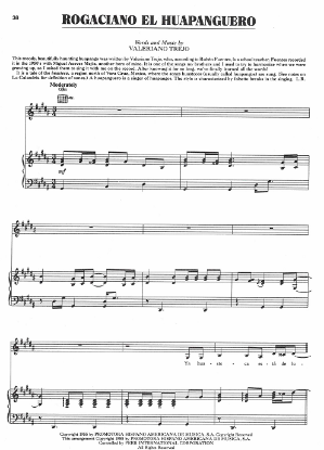 Picture of Rogaciano el Huapanguero, Valeriano Trejo, recorded by Linda Ronstast, sheet music