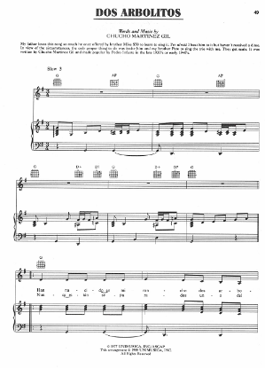 Picture of Dos Arbolitos, Chucho Martinez Gil, recorded by Linda Ronstast, sheet music