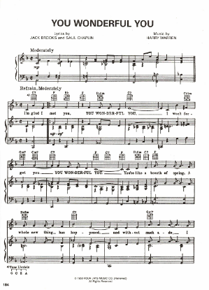Picture of You Wonderful You, from movie "Summer Stock", Jack Brooks/ Saul Chaplin/ Harry Warren, sheet music