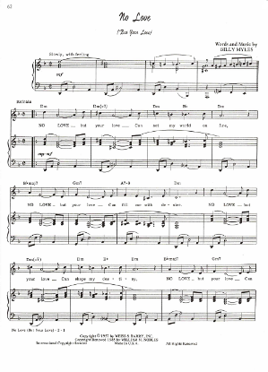 Picture of No Love (But Your Love), Billy Myles, recorded by Johnny Mathis, sheet music