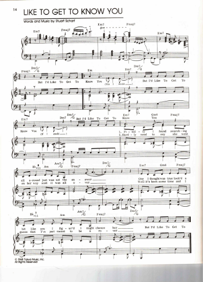 Picture of Like to Get to Know You, Stuart Scharf, recorded by Spanky and Our Gang, sheet music