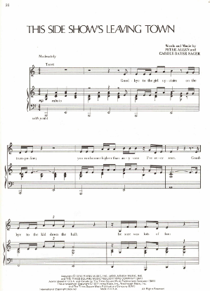Picture of The Side Show's Leaving Town, Carole Bayer Sager & Peter Allen, sheet music
