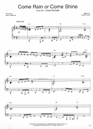 Picture of Come Rain or Come Shine, from "St. Louis Woman", as sung by Barbra Streisand, sheet music