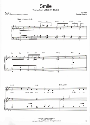 Picture of Smile, from "Modern Times", John Turner/ Geoffrey Parsons/ Charles Chaplin, as sung by Barbra Streisand, sheet music