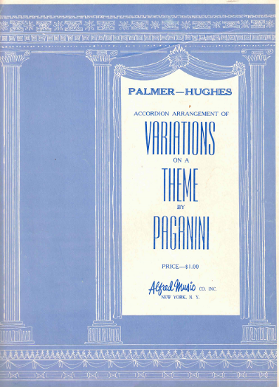 Picture of Variations on a Theme (Caprice No. 24) by Paganini, arr. Palmer-Hughes, accordion solo sheet music