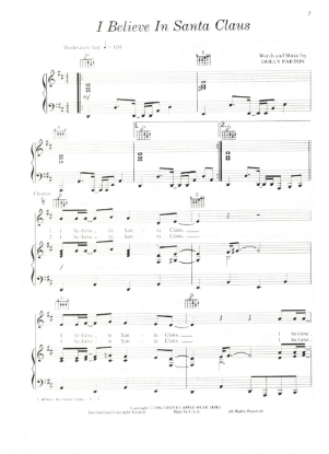 Picture of I Believe in Santa Claus, Dolly Parton, sheet music