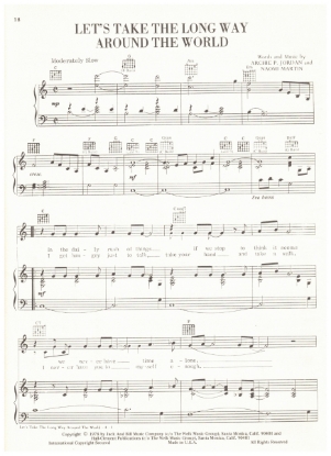 Picture of Let's Take the Long Way Around the World, Archie P. Jordan & Naomi Martin, recorded by Ronnie Milsap, sheet music