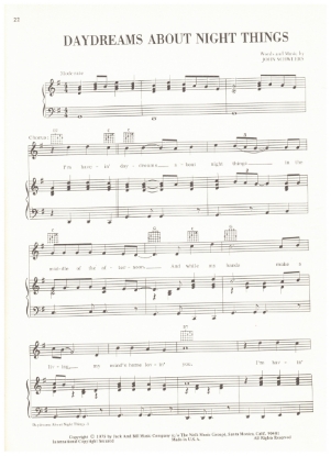 Picture of Daydreams About Night Things, John Schweers, recorded by Ronnie Milsap, sheet music