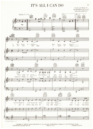 Picture of It's All I Can Do, Rchard Leigh & Archie Jordan, key of "F", sheet music