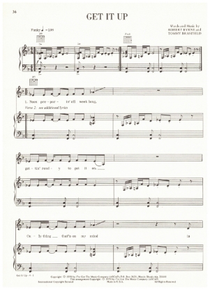 Picture of Get It Up, Robert Byrne & Tommy Brasfield, recorded by Ronnie Milsap, sheet music
