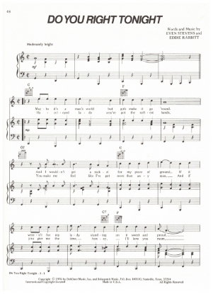 Picture of Do You Right Tonight, Eddie Rabbitt & Even Stevens, sheet music