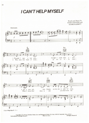 Picture of I Can't Help Myself, Eddie Rabbitt & Even Stevens, recorded by Eddie Rabbitt, sheet music