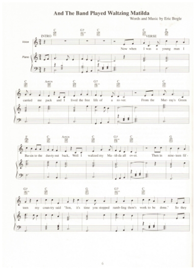 Picture of And the Band Played Waltzing Matilda, written & recorded by Eric Bogle, sheet music