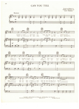 Picture of Can You Tell, Kerry Chater & Gary Withem, recorded by Gary Puckett & the Union Gap, sheet music