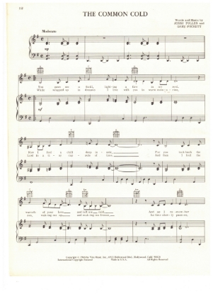 Picture of The Common Cold, Gary Puckett & Jerry Fuller, recorded by Gary Puckett & the Union Gap, sheet music