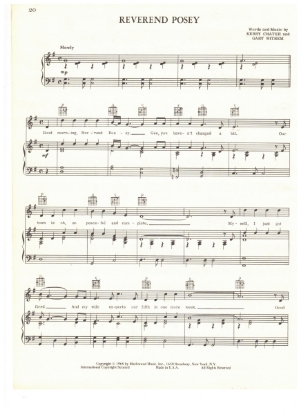 Picture of Reverend Posey, Kerry Chater & Gary Withem, recorded by Gary Puckett & the Union Gap, sheet music