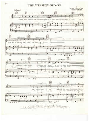 Picture of The Pleasure of You, Gary Puckett & Jerry Fuller, recorded by Gary Puckett & the Union Gap, sheet music