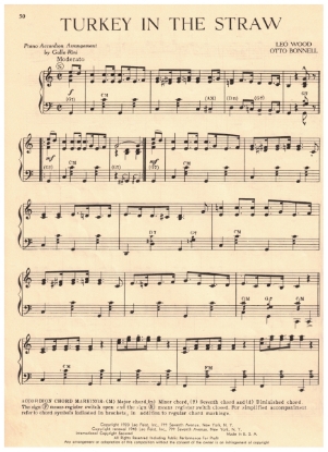 Picture of Turkey in the Straw, Leo Wood & Otto Bonnell, arr. for accordion solo by Galla-Rini, sheet music