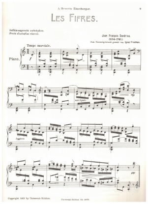 Picture of Les Fifres, Jean Francois Dandrieu, piano solo transcription by Ignaz Friedman, sheet music