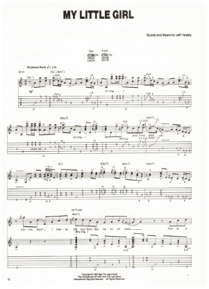Picture of My Litle Girl, written & recorded by Jeff Healey, guitar TAB sheet music