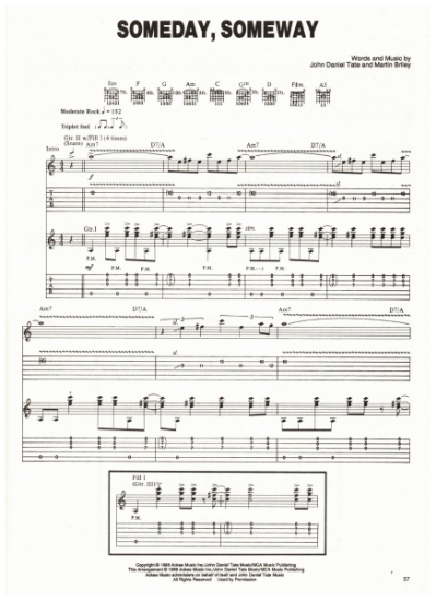 Picture of Someday Someway, John Daniel & Martin Briley, recorded by Jeff Healey, guitar TAB sheet music