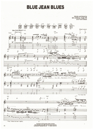 Picture of Blue Jean Blues, Billy Gibbons/ Dusty Hill/ Frank Beard, recorded by Jeff Healey, guitar TAB sheet music