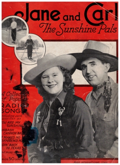 Picture of The Sunshine Pals, Jane and Carl, a collection of popular radio songs