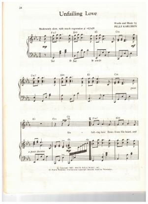 Picture of Unfailing Love, Pelle Karlsson, recorded by Evie, sheet music