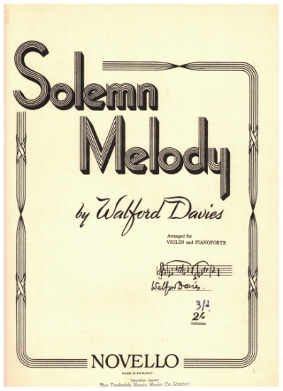 Picture of Solemn Melody, Walford Davies, violin & piano solo