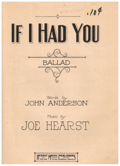 Picture of If I Had You, John Anderson & Joe Hearst, sheet music