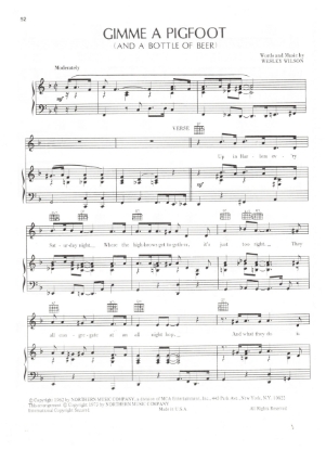 Picture of Gimme a Pigfoot (And a Bottle of Beer), Wesley Wilson, sung by Diana Ross, sheet music