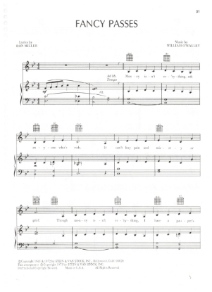 Picture of Fancy Passes, Ron Miller & William O'Malley, sung by Diana Ross, sheet music