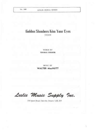 Picture of Golden Slumbers Kiss Your Eyes, Thomas Dekker & Walter MacNutt, vocal solo, octavo sheet music