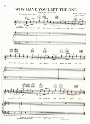 Picture of Why Have You Left the One (You Left Me For), Mark True, recorded by Crystal Gayle, sheet music