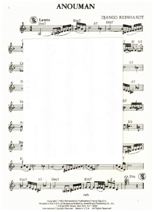 Picture of Anouman, Django Reinhardt, guitar solo, sheet music