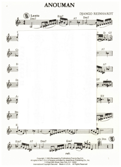 Picture of Anouman, Django Reinhardt, guitar solo, sheet music