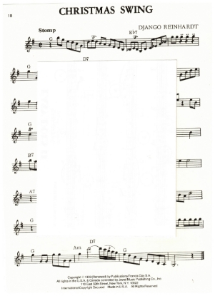 Picture of Christmas Swing, Django Reinhardt, guitar solo, sheet music