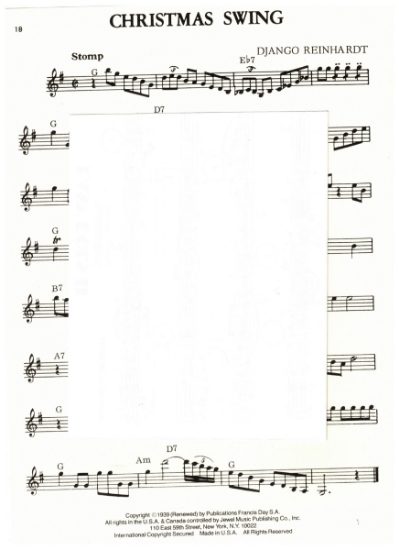 Picture of Christmas Swing, Django Reinhardt, guitar solo, sheet music