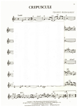 Picture of Crepuscule, Django Reinhardt, guitar solo, sheet music