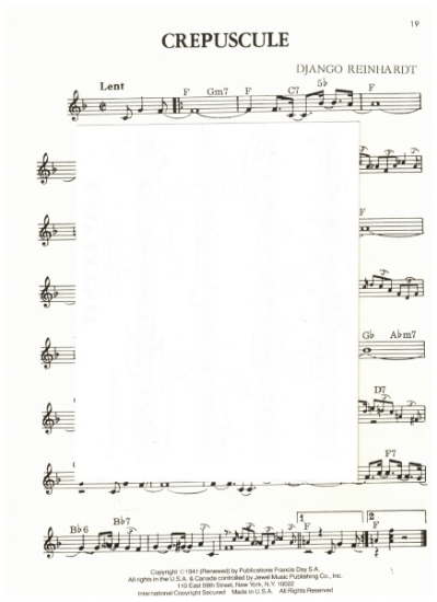 Picture of Crepuscule, Django Reinhardt, guitar solo, sheet music