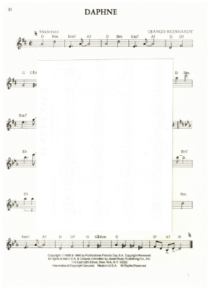Picture of Daphne, Django Reinhardt, guitar solo, sheet music