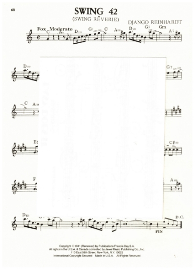 Picture of Swing 42 (Swing Reverie), Django Reinhardt, guitar solo, sheet music