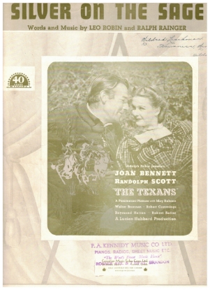 Picture of Silver on the Sage, from movie "The Texans", Leo Robin & Ralph Rainger, sung by Bing Crosby