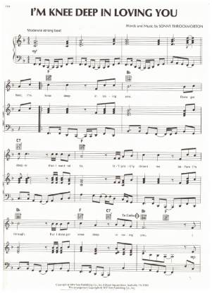 Picture of I'm Knee Deep in Loving You, Sonny Throckmorton, recorded by Dave & Sugar, sheet music
