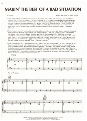 Picture of Makin' the Best of a Bad Situation, Dick Feller, recorded by Ray Stevens, sheet music
