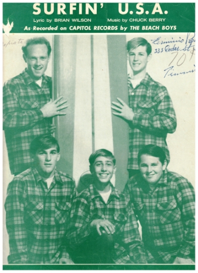 Picture of Surfin' U. S. A., Brian Wilson & Chuck Berry, recorded by The Beach Boys, sheet music