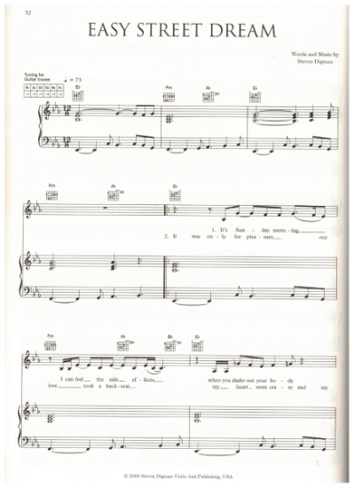 Picture of Easy Street Dream, Steven Digman, this version as sung by Eva Cassidy, sheet music