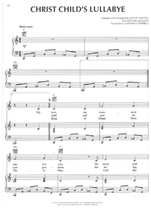 Picture of Christ Child's Lullaby, Dougie MacLean & Kenna Campbell, this version as sung by Kathy Mattea, sheet music