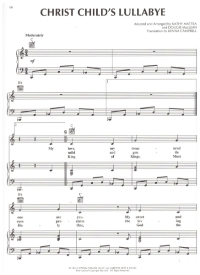 Picture of Christ Child's Lullaby, Dougie MacLean & Kenna Campbell, this version as sung by Kathy Mattea, sheet music